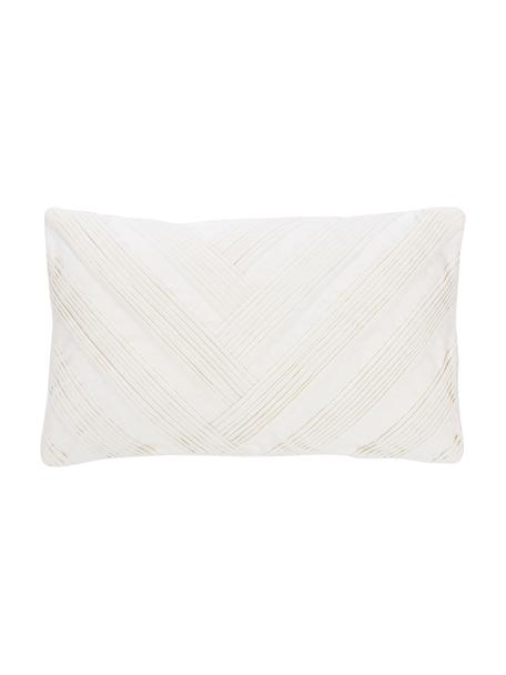 Federa arredo strutturata color bianco Maya, 55% lino, 45% cotone, Bianco, Larg. 30 x Lung. 50 cm
