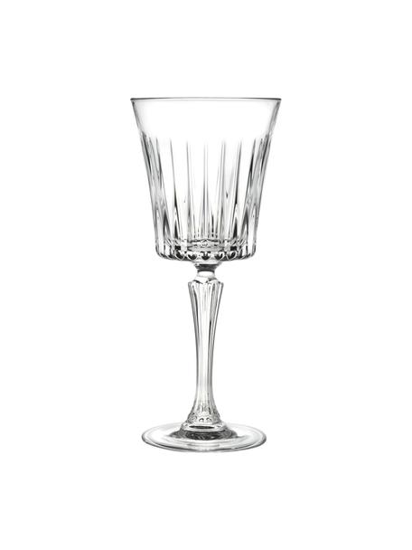 Kristall-Weißweingläser Timeless mit Rillenrelief, 6 Stück, Luxion-Kristallglas, Transparent, Ø 8 x H 20 cm