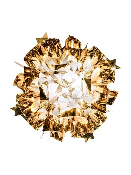 Plafón grande artesanal de diseño Veli, Pantalla: tecnopolimero Goldflex®, , Dorado, Ø 53 x Al 20 cm