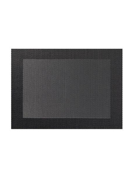 Kunststoffen placemats Trefl, 2 stuks, Kunststof (PVC), Antraciet, B 33 x L 46 cm