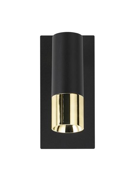 Nastaviteľná nástenná LED lampa Bobby, Čierna, odtiene zlatej, Š 7 x V 15 cm