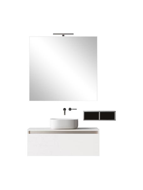 Waschtisch-Set Perth, 5-tlg., Spiegelfläche: Spiegelglas, Rückseite: ABS-Kunststoff, Weiß, Set mit verschiedenen Größen