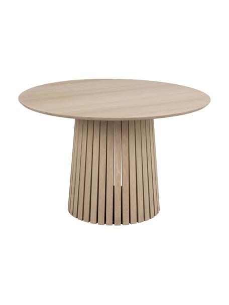 Okrągły stół do jadalni z drewna dębowego Christo, Blat: drewno dębowe, Noga: płyta pilśniowa średniej , Jasne drewno naturalne, Ø 120 x W 75 cm