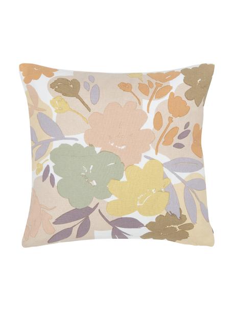 Baumwoll-Kissenhülle Penelope mit Blumenmotiv, 100% Baumwolle, Bunt, B 50 x L 50 cm