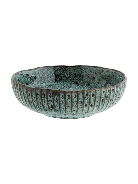 Cuenco Vingo, Gres, Verde azulado, negro, Ø 26 x Al 8 cm