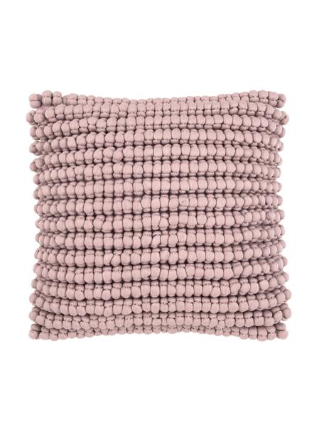 Federa arredo con palline di tessuto rosa cipria Iona, Retro: 100% cotone, Rosa, Larg. 45 x Lung. 45 cm