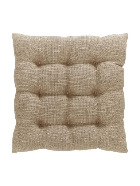 Baumwoll-Sitzkissen Sasha, Bezug: 100% Baumwolle, Beige, B 40 x L 40 cm