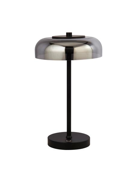 Lámpara de mesa LED de vidrio regulable Frisbee, Pantalla: vidrio, Cable: plástico, Negro, gris, Ø 23 x Al 40 cm