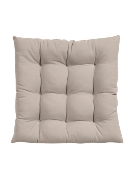 Cuscino sedia in cotone taupe Ava, Rivestimento: 100% cotone, Taupe, Larg. 40 x Lung. 40 cm