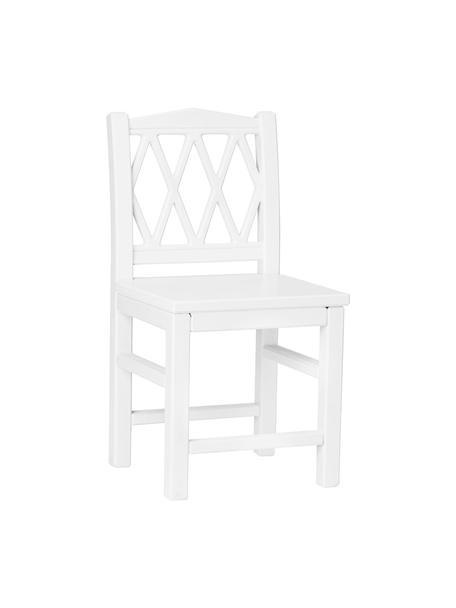 Krzesło dla dzieci z drewna Harlequin, Drewno brzozowe, płyta pilśniowa (MDF), malowane farbą wolną od LZO, Biały, S 30 x W 58 cm