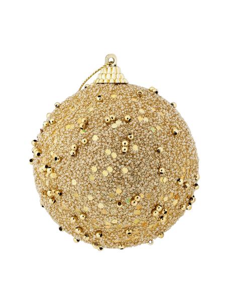 Bruchfeste Weihnachtskugeln Pearl Ø 8 cm, 12 Stück, Kunststoff, Goldfarben, Ø 8 cm