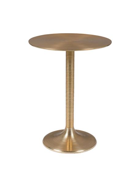 Tavolino rotondo dorato Hypnotising, Alluminio verniciato, Dorato, Ø 37 x Alt. 48 cm
