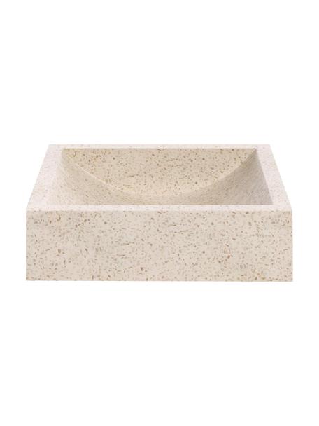 Aufsatzwaschbecken Kuveni aus Terrazzo, Terrazzo, Beige, Terrazzo-Optik, B 45 x T 40 cm
