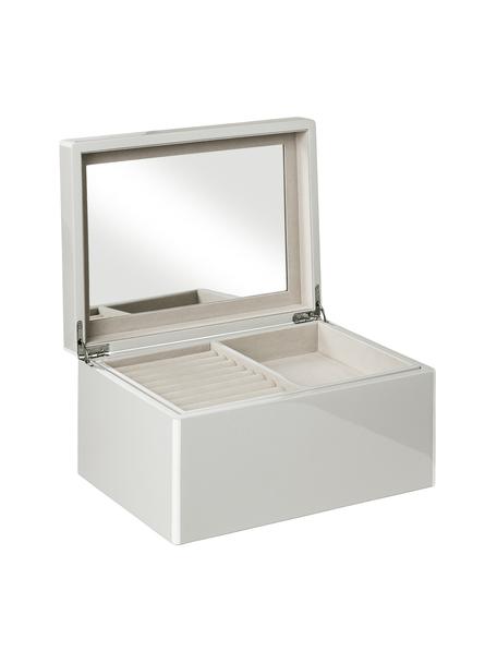 Schmuckbox Taylor mit Spiegel, Unterseite: Samt zur Schonung der Möb, Grau, B 26 x H 13 cm