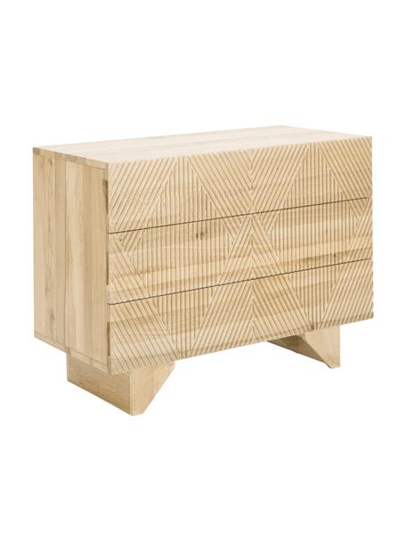 Cajonera de madera maciza Louis, Estructura: madera de fresno maciza, , Parte trasera: tablero de fibras de dens, Marrón claro, An 100 x Al 75 cm