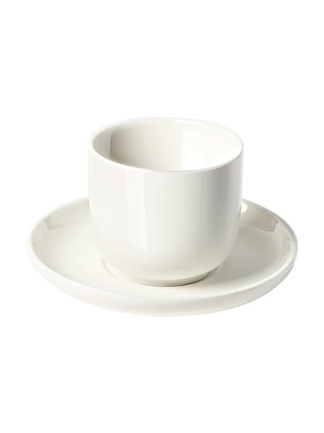 Porcelánové šálky na kávu s podšálkami Nessa, 4 ks, Vysokokvalitný porcelán, Biela, Ø 7 x V 6 cm
