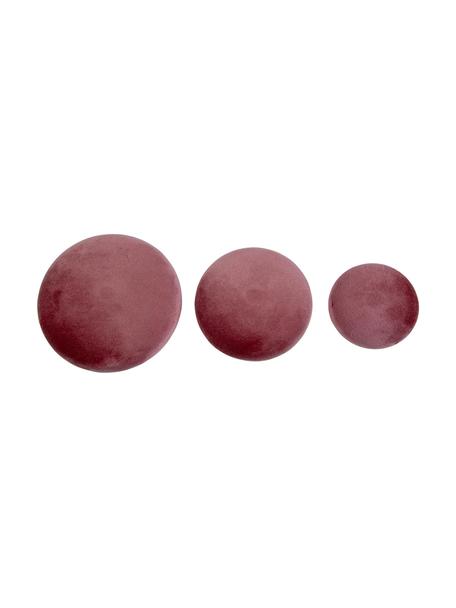 Samt-Wandhaken-Set Giza, 3-tlg., Front: Samt, Rosa, Set mit verschiedenen Größen