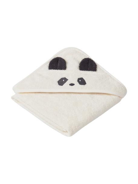 Toalla capa Albert Panda, 100% algodón orgánico (felpa) con certificado GOTS, Blanco, negro, An 70 x L 70 cm