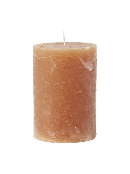 Ręcznie wykonana świeca pieńkowa Rustic, Parafina, Pomarańczowy, Ø 7 x W 20 cm