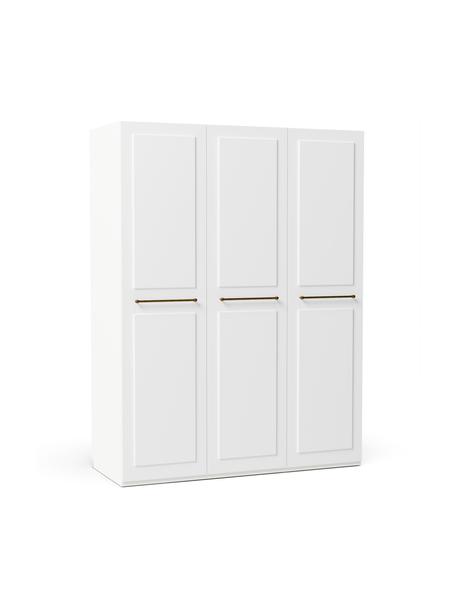 Modularer Drehtürenschrank Charlotte in Weiß mit 3 Türen, verschiedene Varianten, Korpus: Spanplatte, melaminbeschi, Weiß, B 150 x H 200 cm, Basic Interior