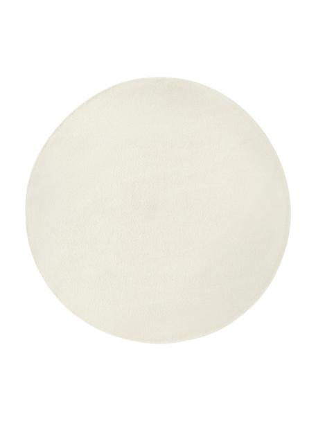 Runder Kurzflor-Wollteppich Jadie, handgetuftet, Flor: 100 % Wolle, RWS-zertifiz, Cremeweiß, Ø 150 cm (Größe M)