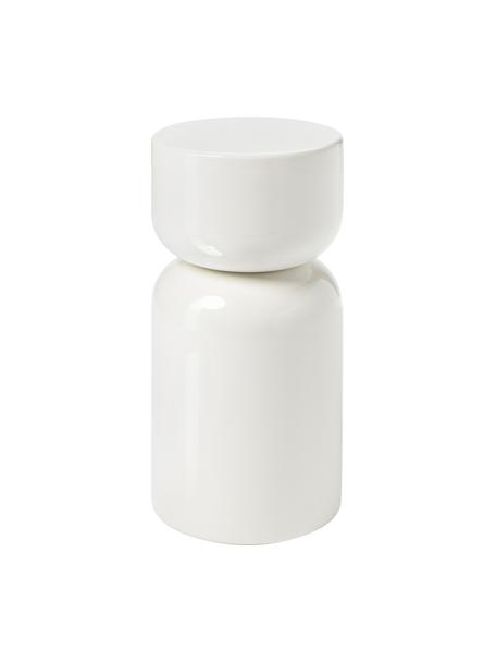 Table d'appoint ronde Amina, Métal, revêtement par poudre, Blanc crème, brillant, Ø 28 x haut. 54 cm