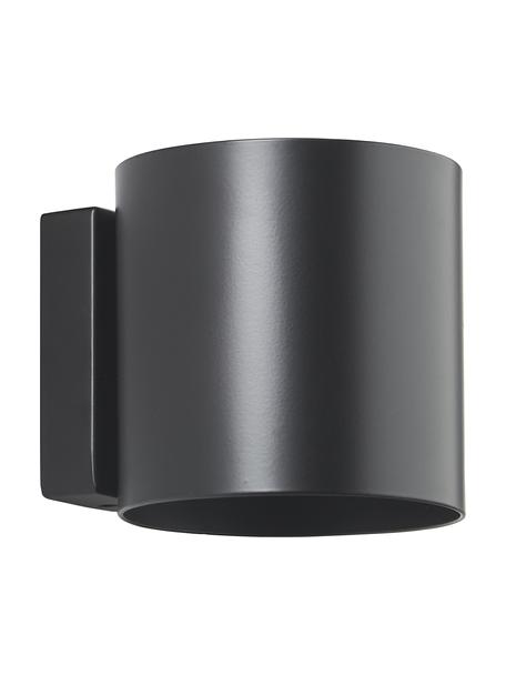 Kleine wandlamp Roda in zwart, Lampenkap: gepoedercoat aluminium, Zwart, B 10 cm x H 10 cm