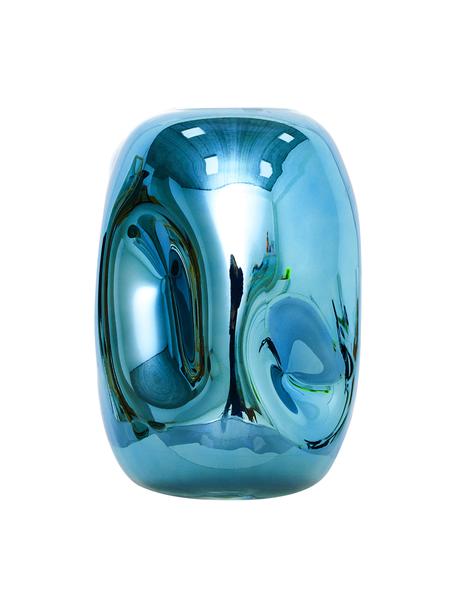 Design vaas Gorgi in blauw, Glas, gegalvaniseerd, Blauw, Ø 15 cm, H 22 cm