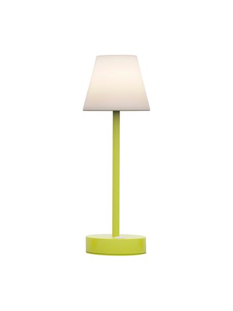 Mobile dimmbare LED-Außentischlampe Lola mit Touch-Funktion, Lampenschirm: Polypropylen, Lampenfuß: Metall, beschichtet, Weiß, Hellgrün, Ø 11 x H 32 cm
