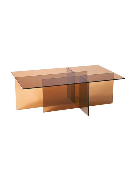 Glas-Couchtisch Anouk, Glas, Braun, transparent, B 102 x H 35 cm