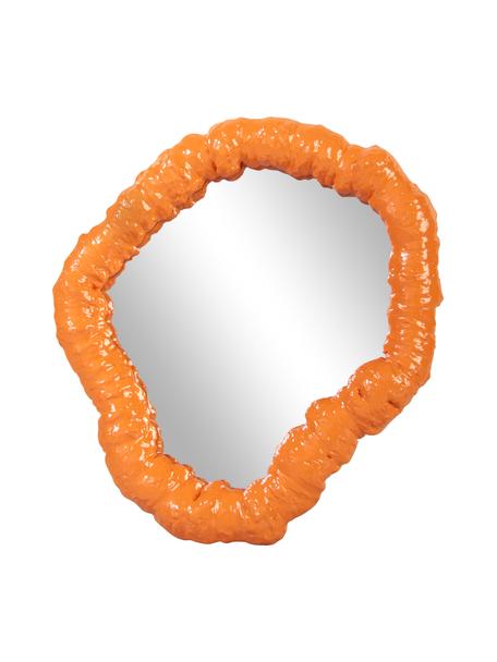 Espejo de pared de plástico Purfect, Espejo: cristal, Naranja, L 25 x Al 28 cm
