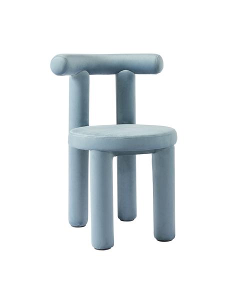 Čalúnená stolička zo zamatu Calan, Zamatová svetlomodrá, Š 55 x H 52 cm