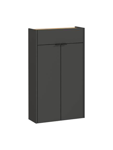Highboard Gabriela met lades, Handvatten: gecoat metaal, Antraciet, B 56 x H 97 cm