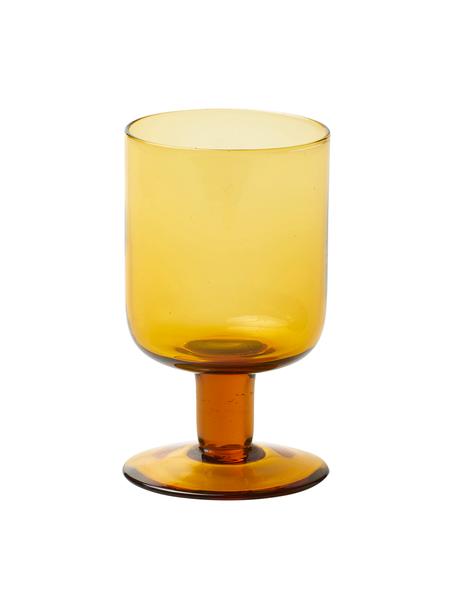 Mondgeblazen wijnglazen Bloom in geel, 6 stuks , Mondgeblazen glas, Geel, Ø 7 x H 12 cm, 220 ml