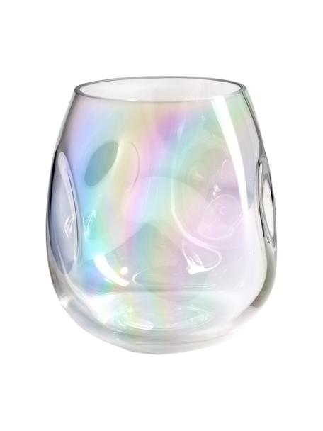 Jarrón artesanal de vidrio iridiscente Rainbow, Vidrio soplado artesanalmente, Transparente iridiscente, Ø 17 x Al 17 cm