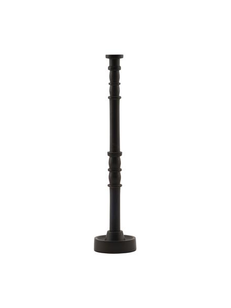 Metalen kandelaar jersey in donkerbruin, Gecoat metaal, Donkerbruin, Ø 6 x H 28 cm