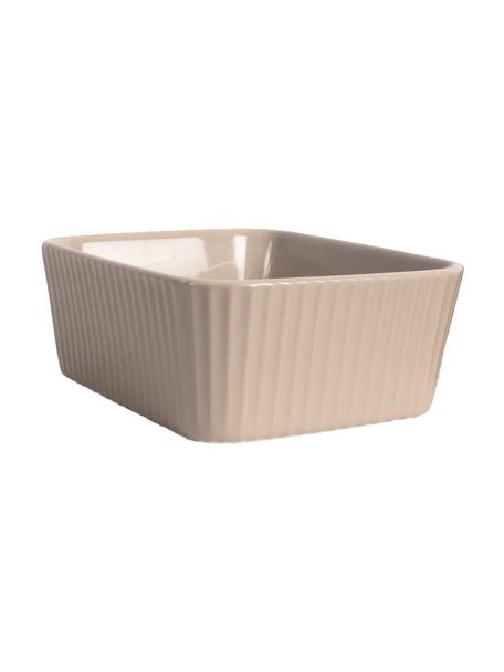 Naczynie żaroodporne do pieczenia z kamionki Flora, 2 szt., Kamionka, Beżowy, S 13 x W 5 cm