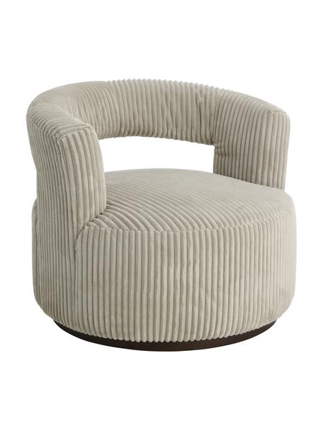 Fauteuil lounge velours côtelé Jona, Velours côtelé beige, larg. 84 x prof. 80 cm