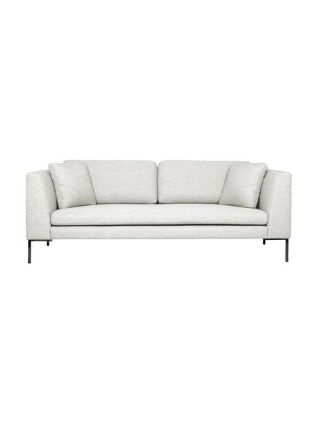 Canapé 3 places avec pieds en métal Emma, Tissu blanc crème, larg. 227 x prof. 100 cm
