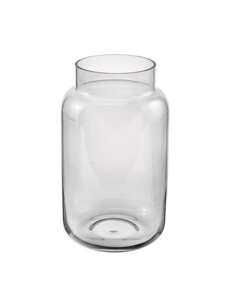 Große Deko-Vase Lasse aus Glas, Glas, Grau, transparent, Ø 13 x H 22 cm