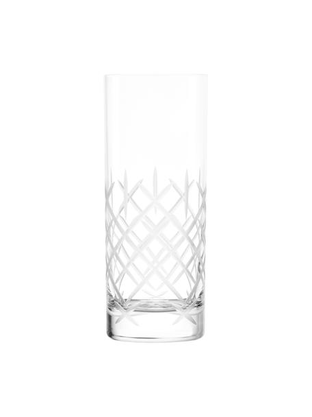 Longdrinkgläser Club mit Strukturmuster, 6 Stück, Kristallglas, Transparent, Ø 7 x H 17 cm, 405 ml