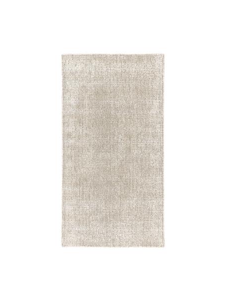 Tappeto a pelo corto tessuto a mano Mansa, 56% lana certificata RWS (Responsible Wool Standard), 44% viscosa, Beige, bianco crema, Larg. 80 x Lung. 150 cm (taglia XS)