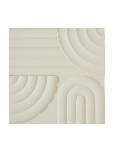 Dekoracja ścienna z drewna Massimo, Płyta pilśniowa (MDF), Beżowy, kremowobiały, S 80 x W 80 cm
