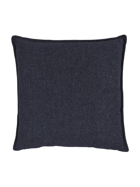Sofa-Kissen Lennon in Dunkelblau, Bezug: 100% Polyester, Webstoff Blau, B 60 x L 60 cm
