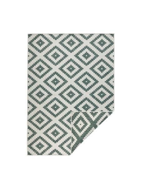 Vnitřní a venkovní oboustranný koberec Malta, 100 % polypropylen, Zelená, krémová, Š 80 cm, D 150 cm (velikost XS)