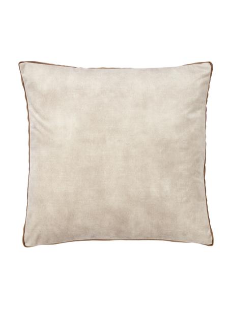 Poduszka z aksamitu Tia, Beżowy aksamit, S 40 x D 40 cm