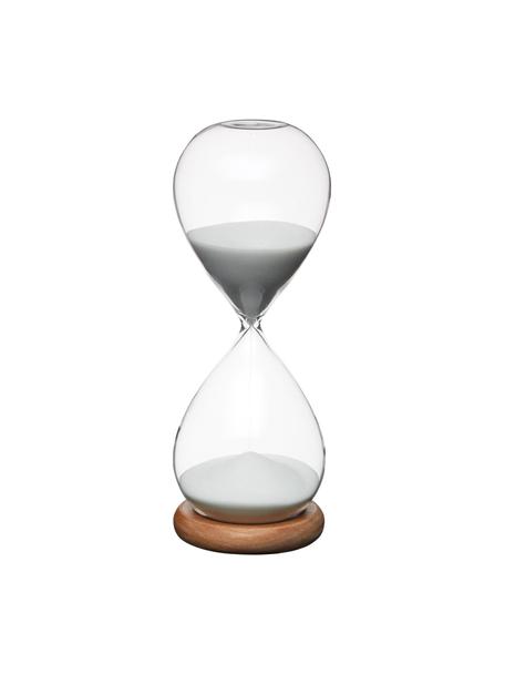 Reloj de arena Natural, Recipiente: vidrio, Transparente, madera de acacia, Ø 8 x Al 22 cm