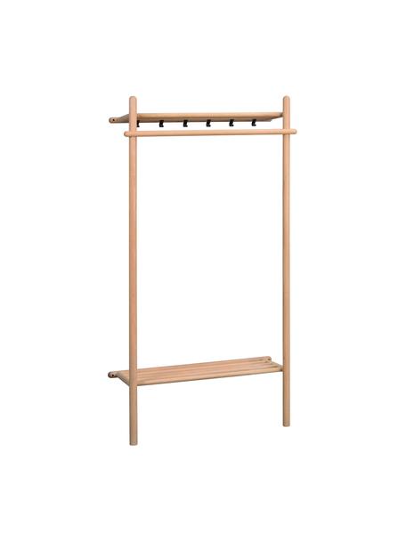 Garderobe Milford aus Eichenholz, Haken: Metall, pulverbeschichtet, Eichenholz, Schwarz, B 91 x H 181 cm