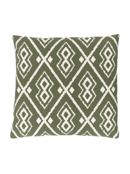 Poszewka na poduszkę w stylu boho Delilah, 100% bawełna, Oliwkowy zielony, S 45 x D 45 cm