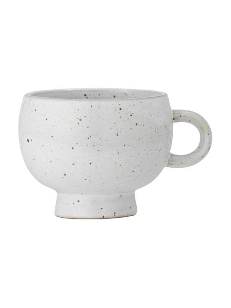 Taza artesanal con esmalte reactivo Emilo, Gres, Blanco, Ø 9 x Al 7 cm, 300 ml
